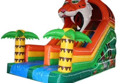 Structure gonflable toboggan tigre